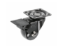 Ruota Calibro Plastica con Freno Piastra Girevole 42x42 Portata kg.40 mm.35 Nero | GTV